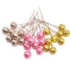 50 шт. DIY цветы, блестящие Рождественские цветы, искусственные ягоды, тычинки цветов для свадьбырождества, вечерние украшения