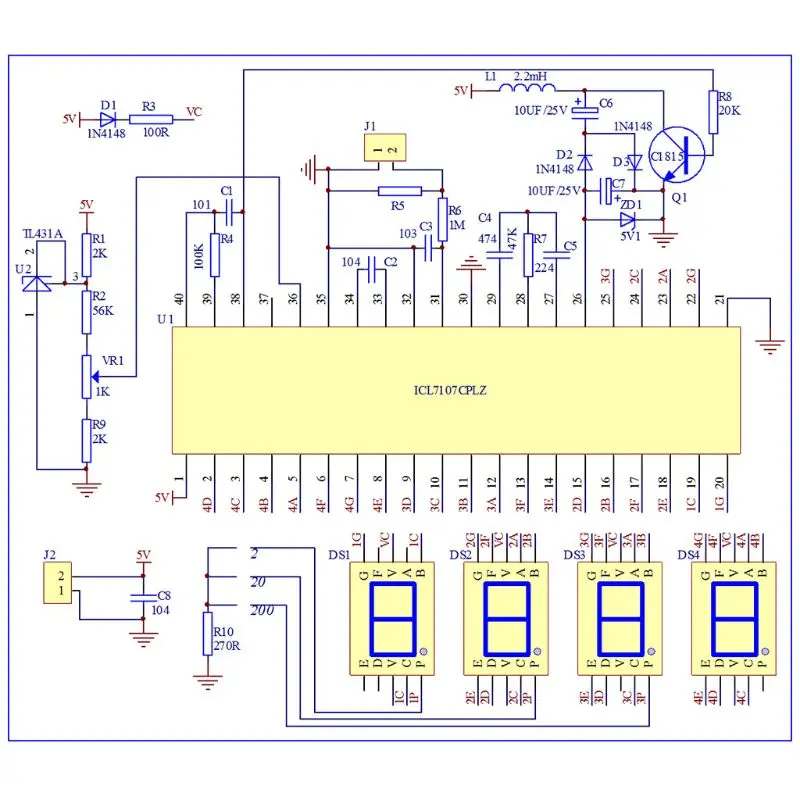 ICL7107 цифровой комплект амперметра DIY модуль DC 5 в 35 мА 70 6x39 мм наборы Amp измеритель