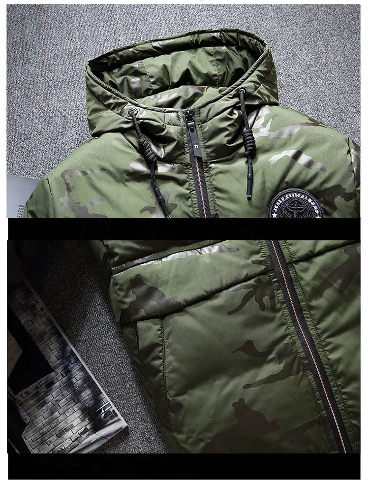 New Top quality 70% Duck Down Jacket Men Coat Thick Snow Parka Hooded Warm Winter Jacket Male Outerwear