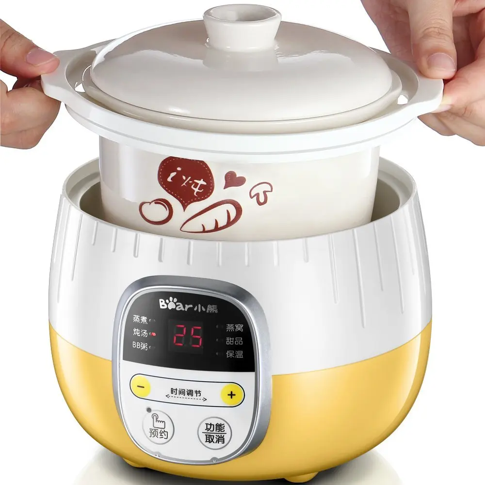 Медвежонок Электрический тушеная кастрюля суп каша плита DDZ B08C1|electric slow cooker|slow