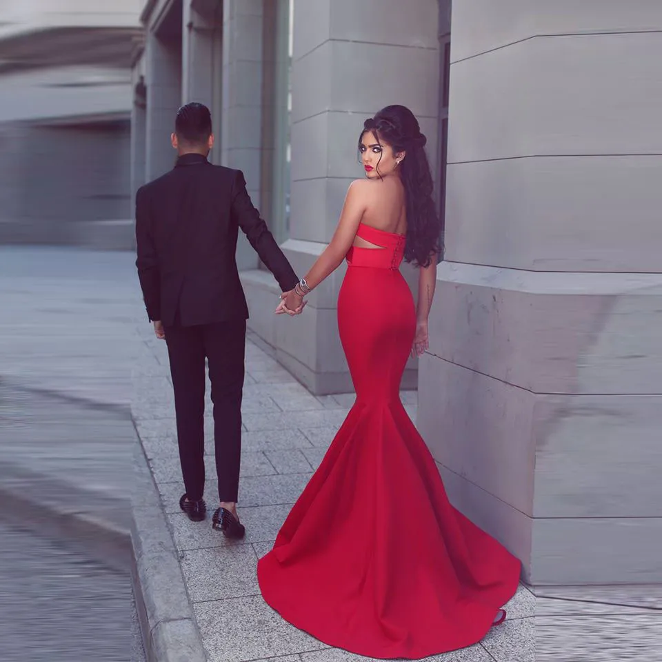 Красное вечернее платье с открытыми плечами robe de soiree Русалка Длинные вечерние платья атласный, по заказу abendkleider vestido de festa