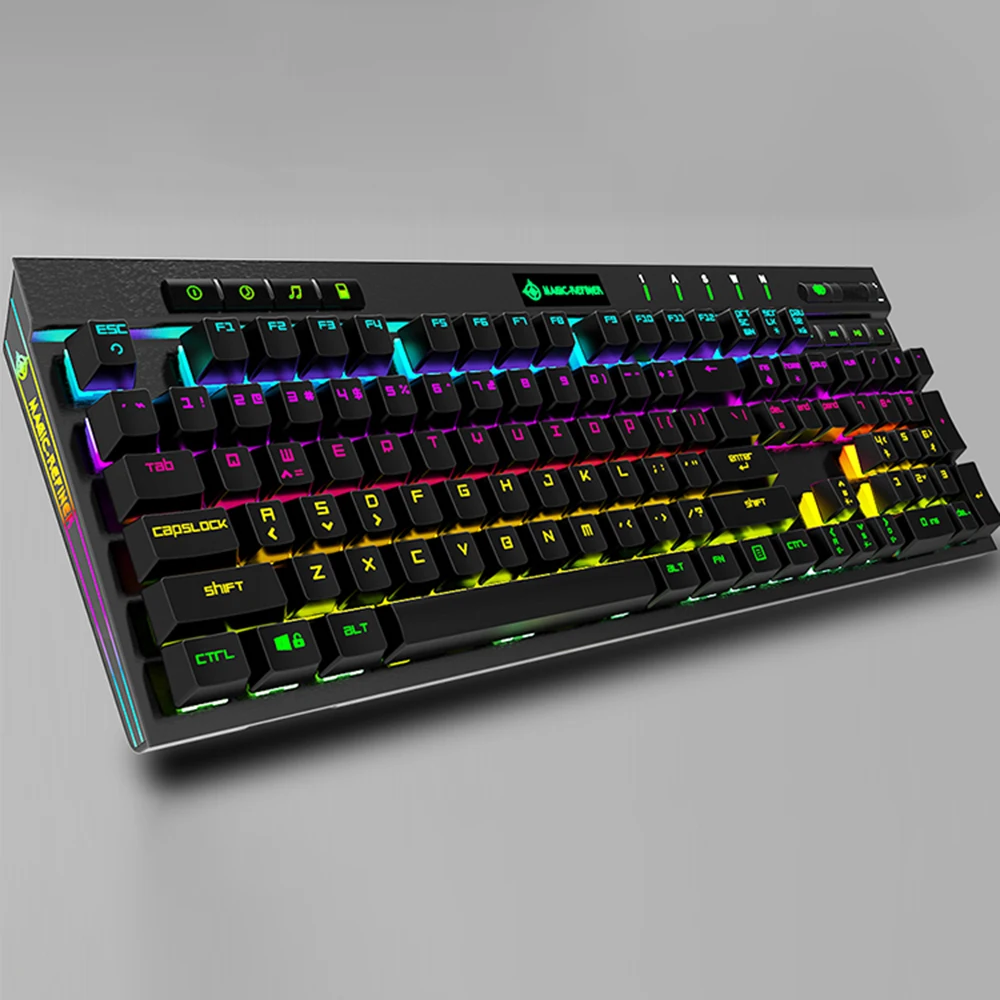 Magic-Refiner MK12 механическая клавиатура игровая клавиатура USB Проводная клавиатура 12 RGB 19 подсветка механический оптический переключатель 104 ключ