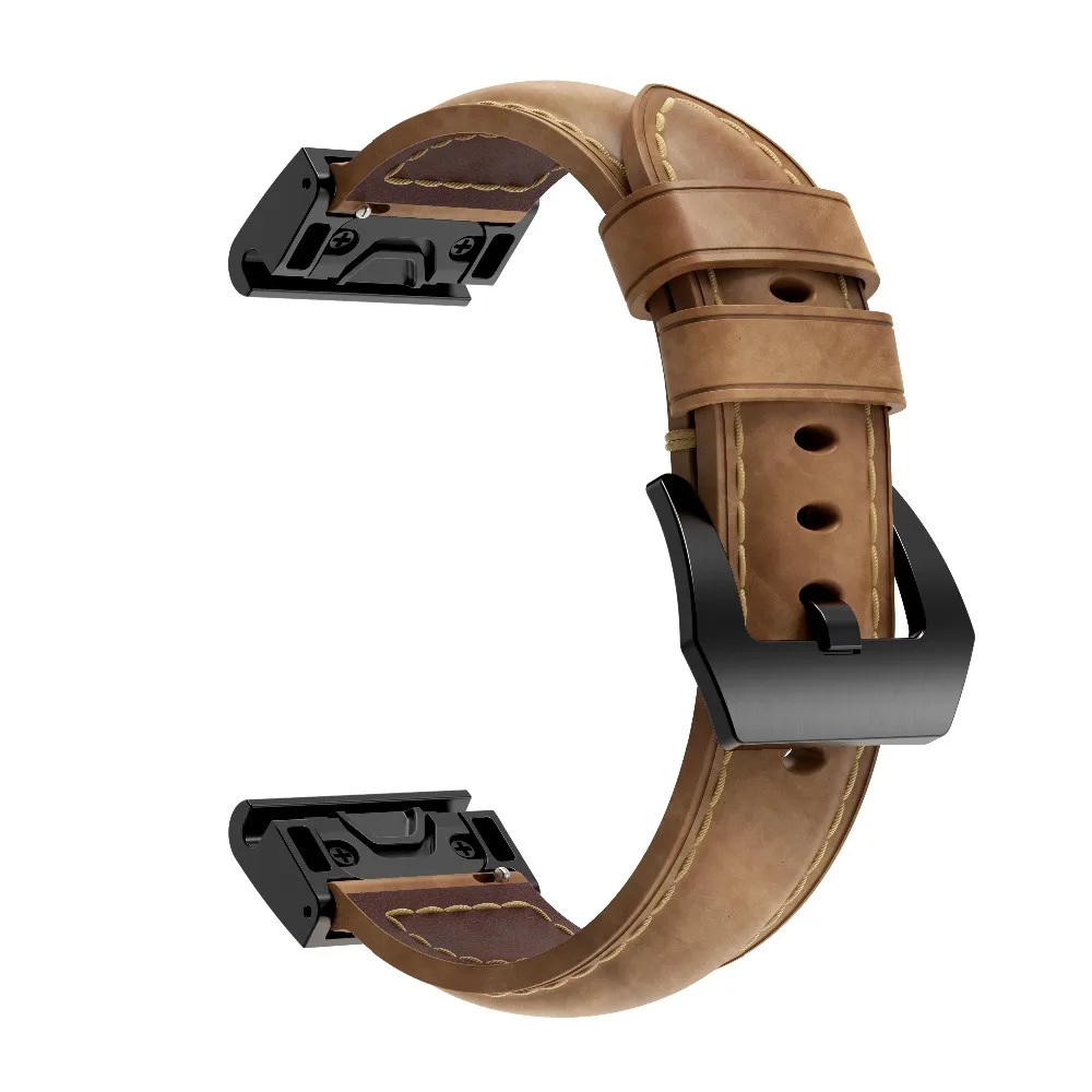 26 мм ремешок для часов Garmin Fenix 5X Plus кожаный 3 HR спортивный сменный быстросъемный