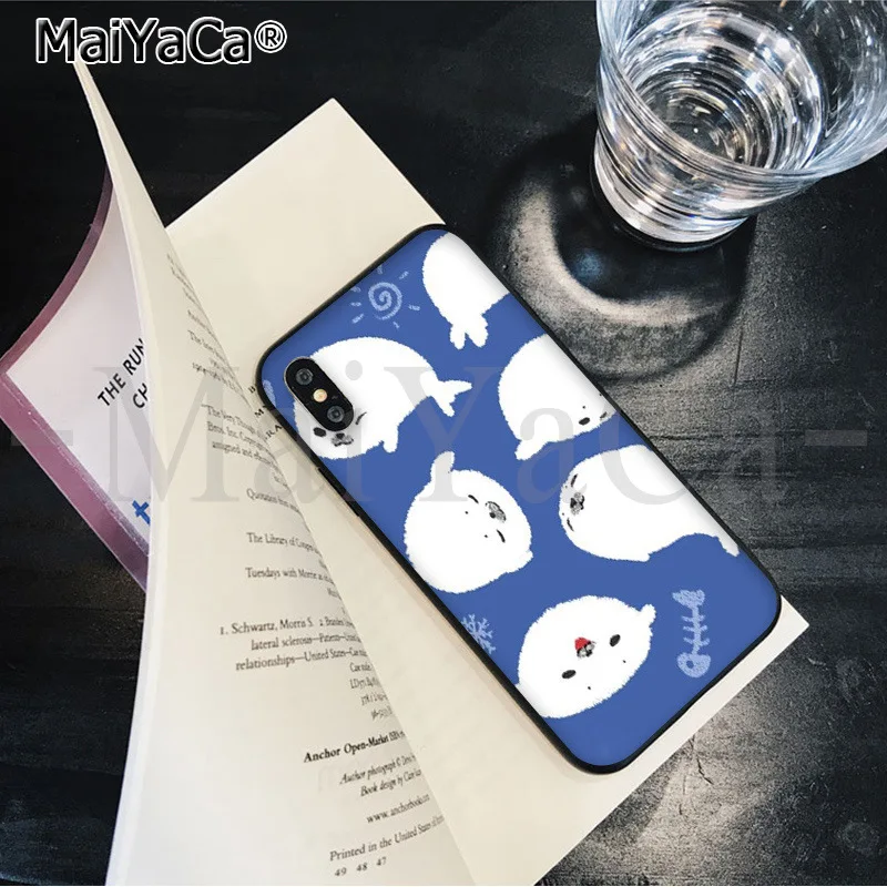 MaiYaCa милые животные печать mamegoma Smart Cover черный мягкий чехол для телефона для Apple iPhone 8 7 6 6S Plus X XS MAX 5 5S SE XR