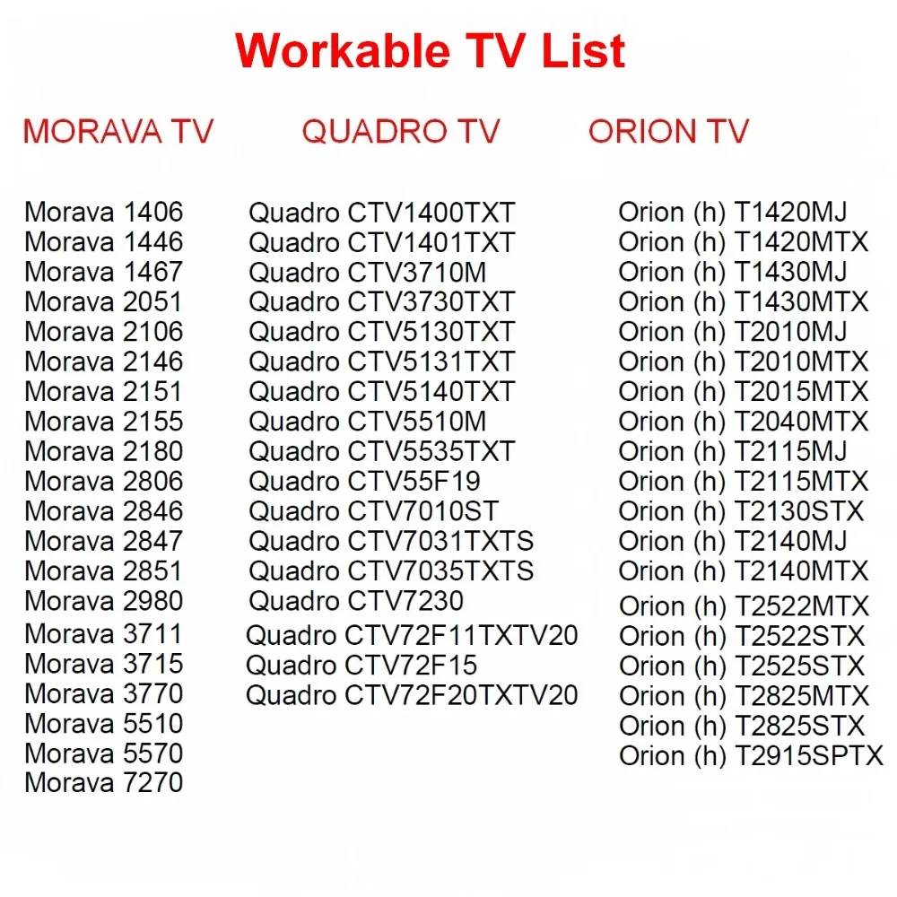 Пульт дистанционного управления для MORAVA TV Quadro CTV Orion (h) сменный контроллер модель