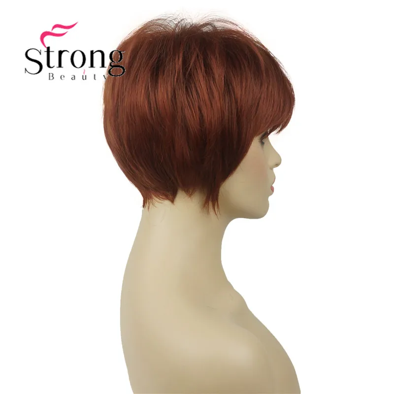 130 Copper Red StrongBeauty короткий мягкий слоистый парик Омбре блонд полный синтетический парик - Цвет: 130 Copper Red
