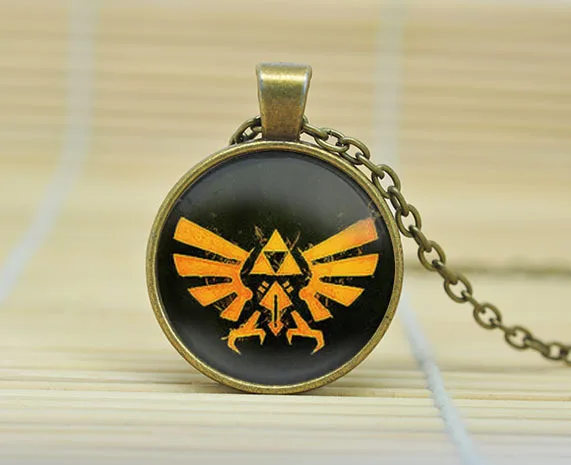 10 шт. легенда о Zelda ожерелье Triforce ювелирные изделия независимые кулон стекло