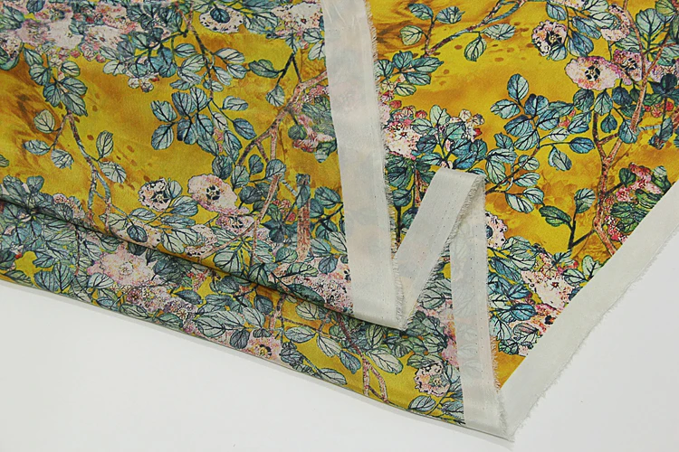 

140cm new inkjet silk crepe de chine fabric14mm summer t-shirt shirt dress crepe de chine silk fabric wholesale silk cloth