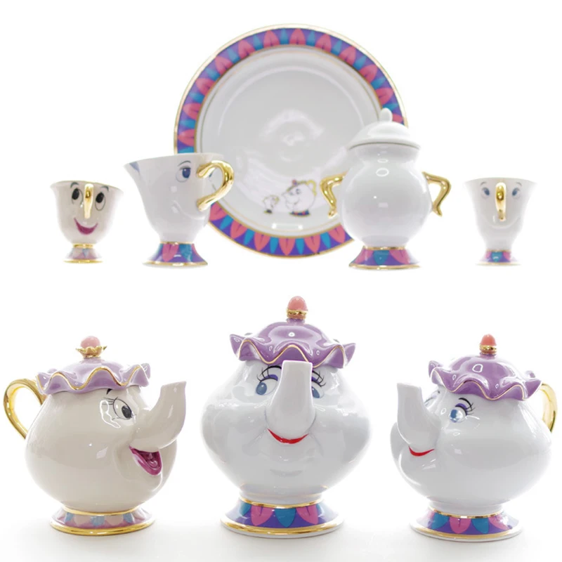 Чайный сервиз New Beauty And The Beast Mrs Potts набор чайных Горшков и чашек Bela E a Fera чайный