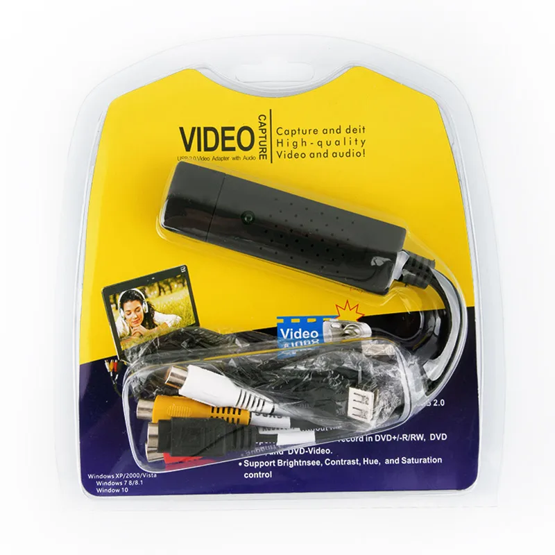 Легкая крышка USB 2 0 Видео ТВ DVD VHS DVR Cap ture адаптер легкая видео поддержка Win10 для MAC IOS