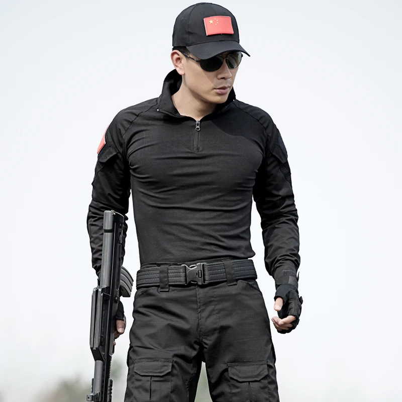 Черный Тактический Костюм Мультикам камуфляжная одежда для охоты армейская