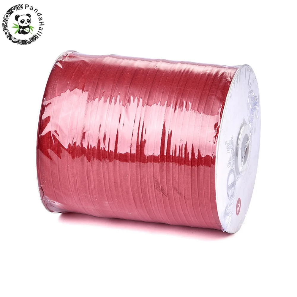 

Pandahall Polyester Cords Organza Ribbon Rope Red, 1/4"6mm Diameter 500yards/Roll(457.2m/Roll) Thread For Jewelry Making DIY