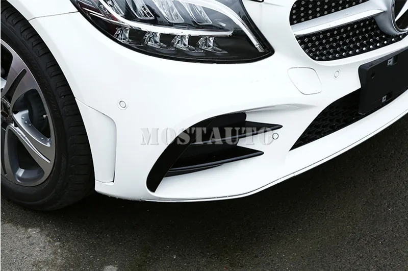 Решетка переднего бампера для Benz C Class W205 S205 черная накладка противотуманных фар