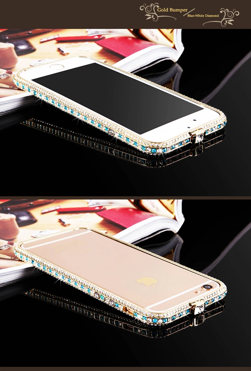 Шикарный чехол-бампер с алмазами чехол для iPhone 6, 6 S, 7, 8 Plus, роскошный блестящий сверкающий стразы, Алюминиевый металлический каркас, чехол для телефона s