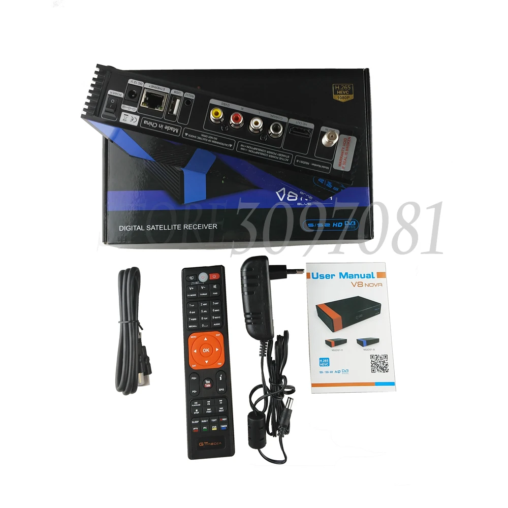 Лучший 1080P DVB-S2 GTmedia V8 Nova спутниковый ТВ ресивер Freesat V8 Super Receptor GT Media V8 Nova с Европейским Cline 1 год