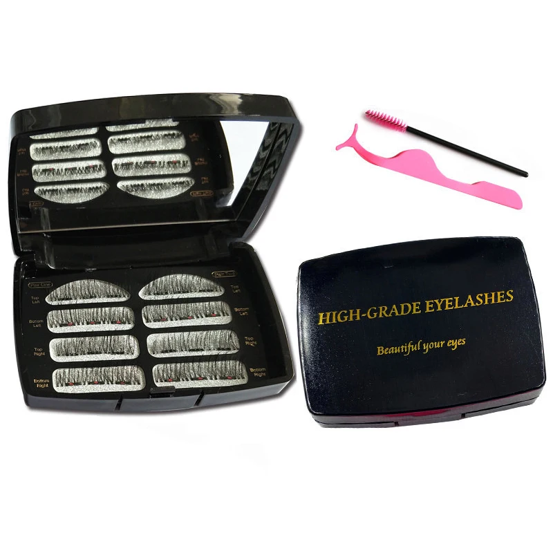 New magnet false eyelashes Three magnets natural cross glue free two pairs of each box Magnetic iron | Красота и здоровье