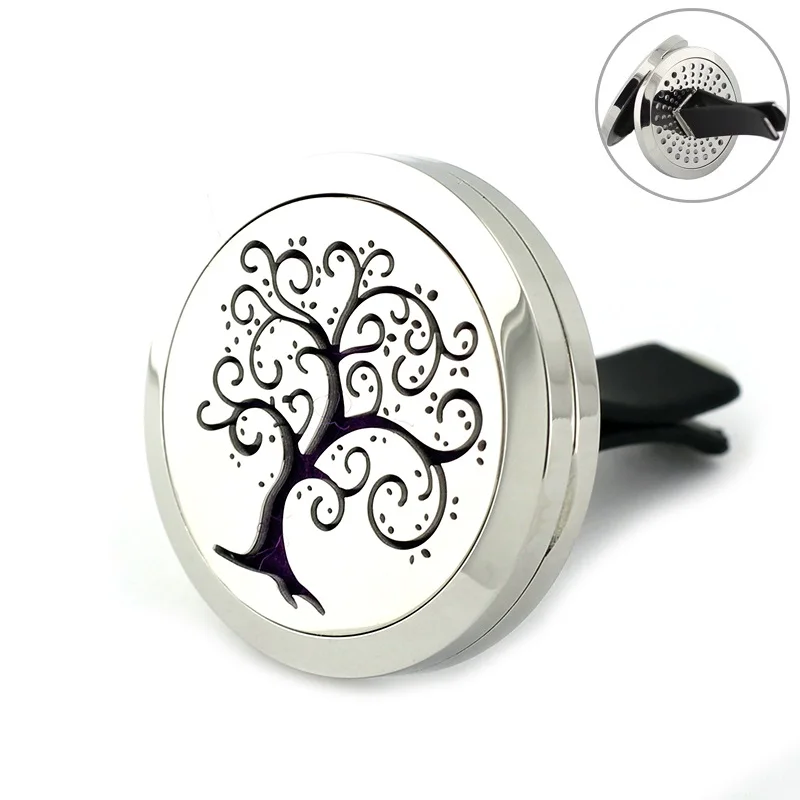 2017 New Essential Oil Car Diffuser Locket Vent Clip 316L Magnetic Stainless Steel Tree of Life Aromatherapy | Украшения и