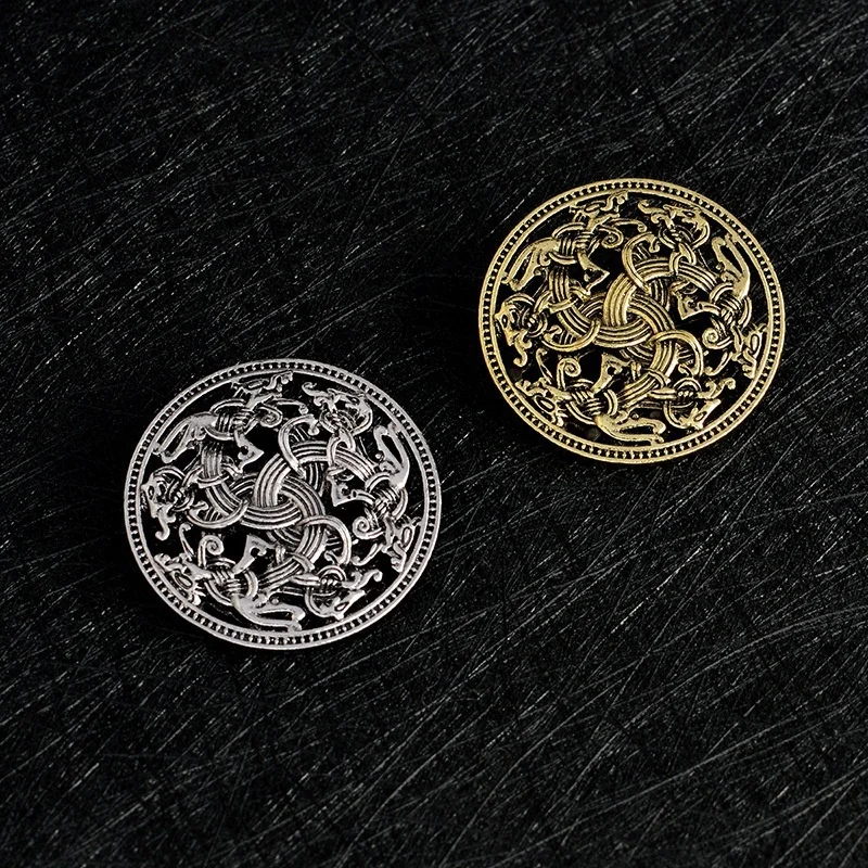 Винтажная антикварная Золотая или брошь Викинга булавки для шарфа шали