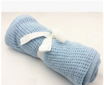 Light blue Детское одеяло из хлопка, супер мягкое детское одеяло для новорожденных, пеленка для младенцев, банное полотенце для девочек и мальчиков, накидка для коляски, Inbakeren - Цвет: Light blue
