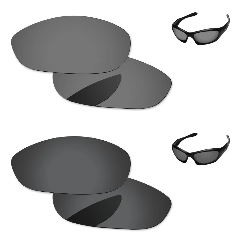 

Черные и черные хромированные 2 пары поляризованных сменных линз для Monster Dog солнцезащитные очки оправа 100% UVA & UVB защита