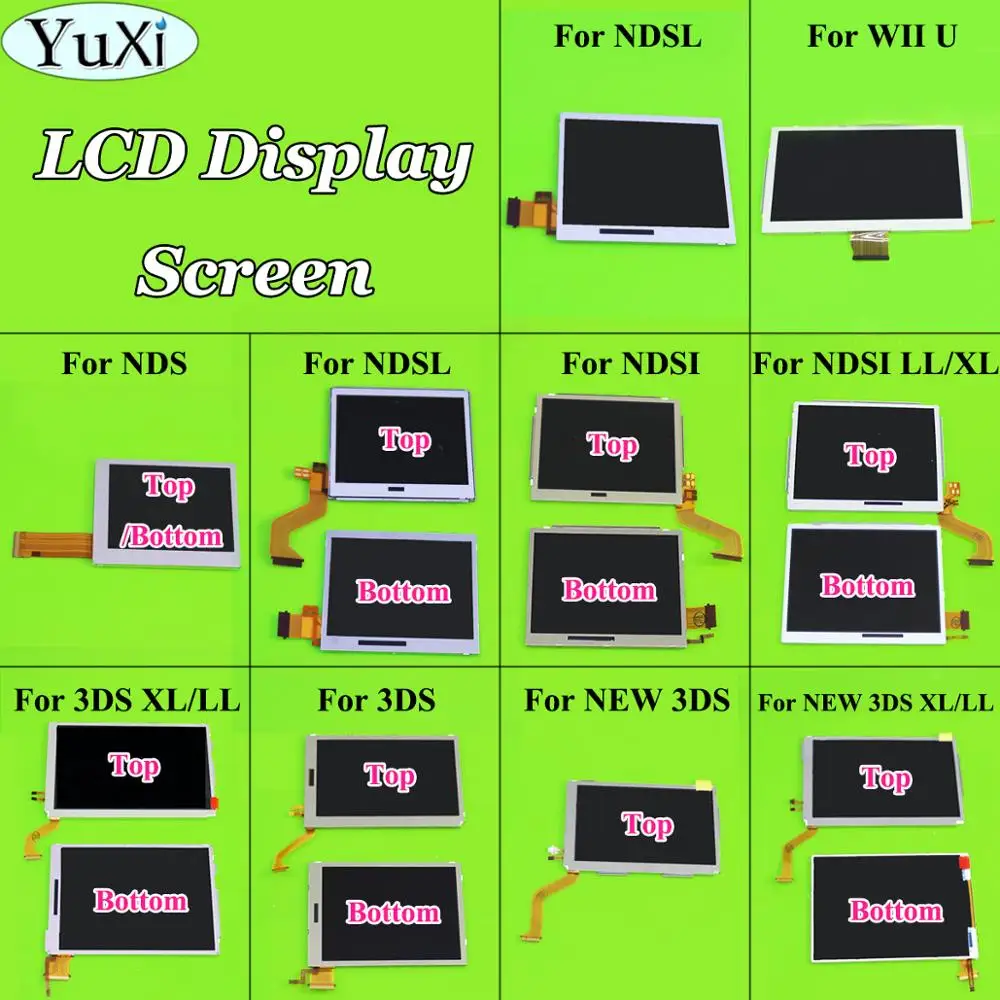 ЖК-дисплей YuXi верхний нижний для Nintendo DS lite NDS i L нового 3DS XL LL игровая консоль