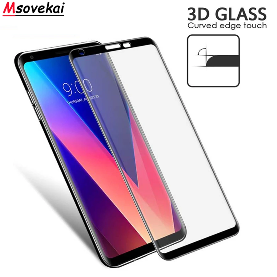 Защитное стекло закаленное 3d-стекло с закругленными краями для LG G7 + V40 Plus ThinQ V35 V30S