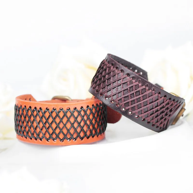 Новые модные повязки кожаные браслеты ручной вязки Модный высококачественный