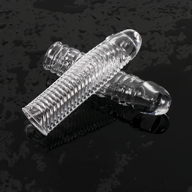 Многоразовый Хрустальный пенис продленный презерватив TPR удлинитель пениса