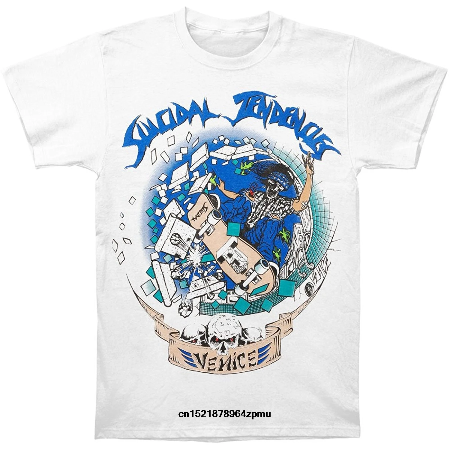 Для мужчин футболка модные суицидальные тенденции Венеция приталенное Белый