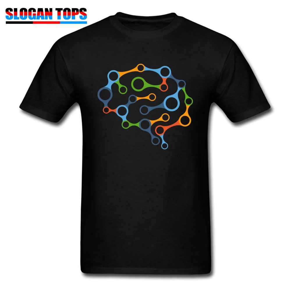 

Tops & Tees Geek Brain Men T-shirt Adult T Shirts Normal Tee Shirt Mechanical Programmer Funky Clothes Cotton Black Tshirt