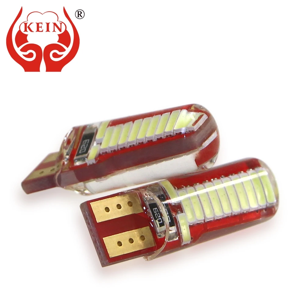 KEIN 100 шт. силиконовый 24smd 4014 холодный белый Светодиодный T10 W5W 194 501 168 автомобильный