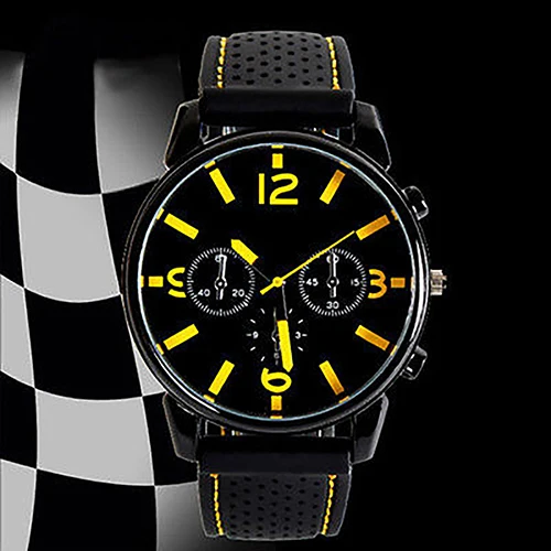 

Men Fashion Numeral Dial Silicone Band Sport Analog Quartz Wrist Watch
