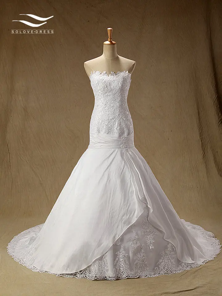 

Новое поступление, свадебное платье в пол с аппликацией русалки, 2018 элегантное милое платье-"Русалка", свадебное платье, vestidos de noiva SL-W449