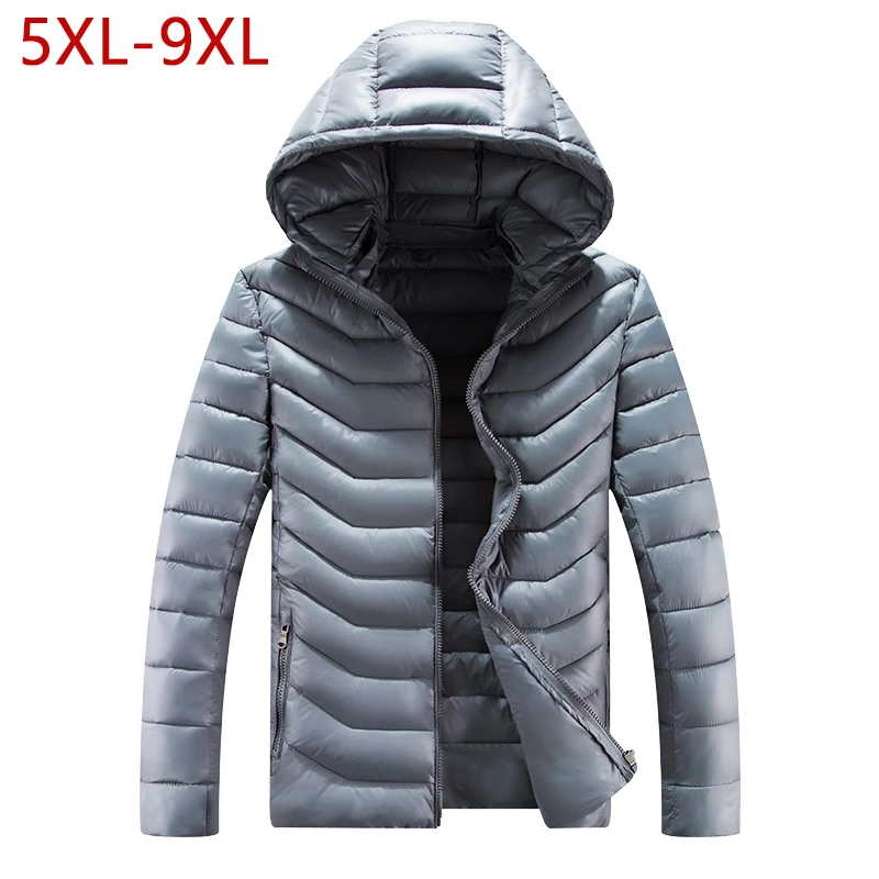 

5XL-9XL Big Size Men Cotton Thick Parka Jacket Winter Autumn Male Casual Thicken Warm Outwear Hooded Varsity Plus Size Coat CF02