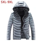 Мужская хлопковая Толстая парка большого размера 5XL-9XL, зимняя и осенняя мужская повседневная утепленная верхняя одежда с капюшоном, разные размеры, пальто CF02