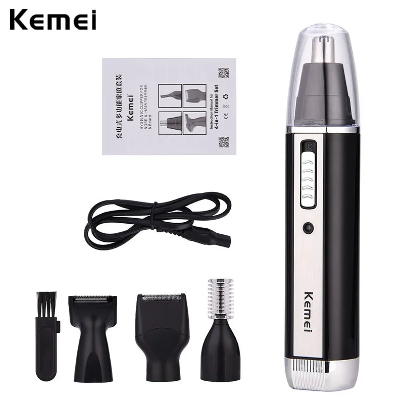Kemei KM-6630 4 в 1 Профессиональная электрическая перезаряжаемая бритва с насадками и