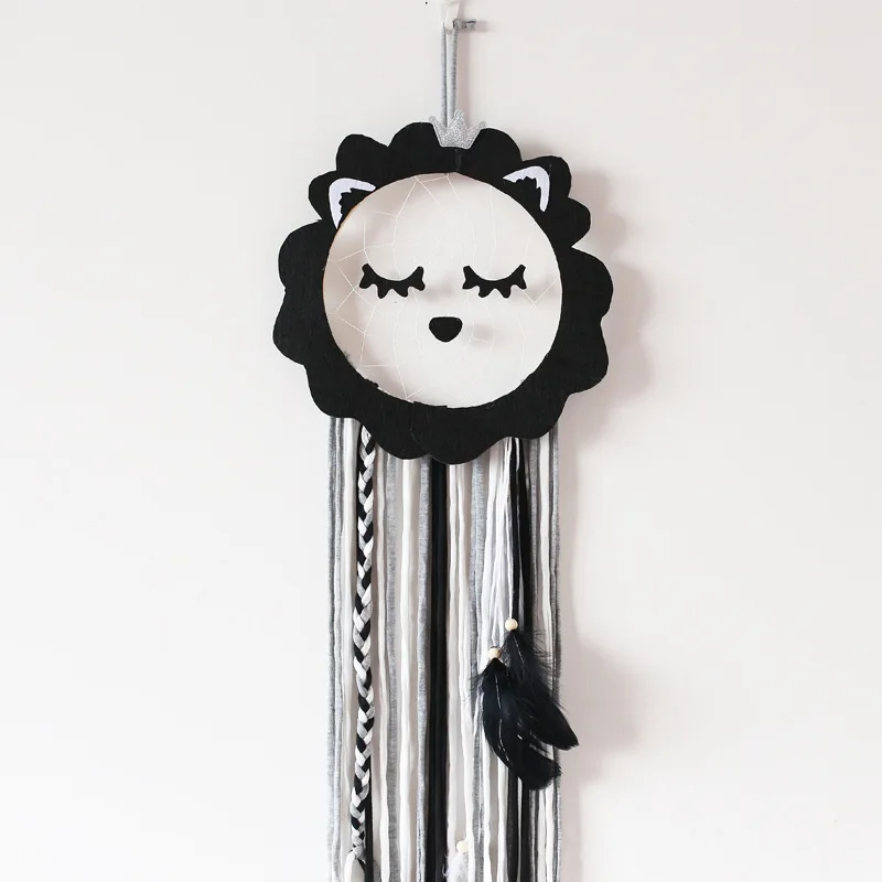 INS скандинавский мультфильм в форме животного Ловец снов деревянные ветряные