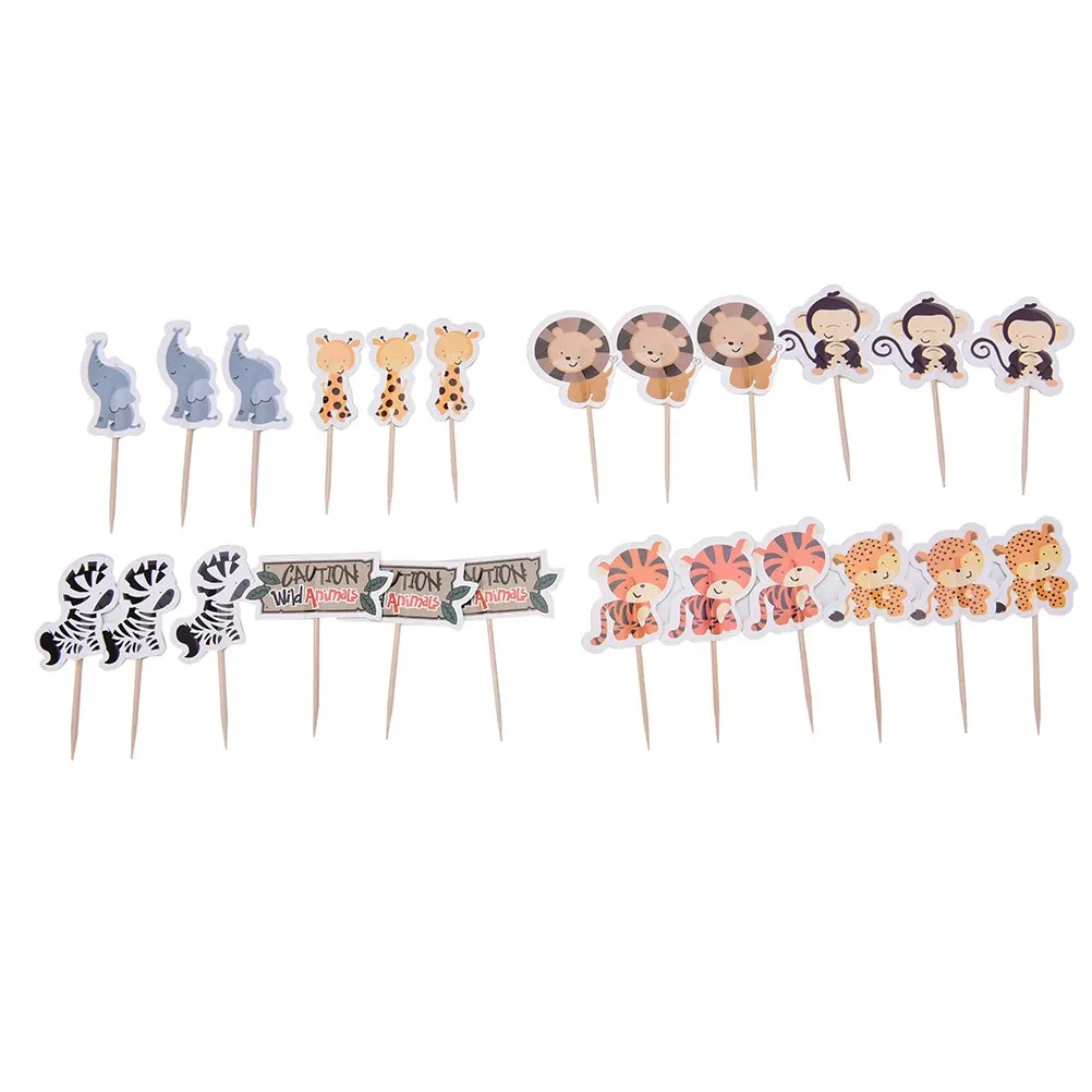 24 шт. топперы для торта в виде обезьяны слона зебры льва|cupcake picks|cupcake cupcakecupcakes |