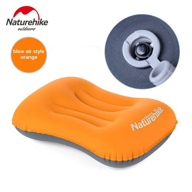 blow style orange Naturehike Сверхлегкий складной вогнутой формы надувная подушка ТПУ покрытие портативные шеи воздушные подушки самолет Открытый путешествия 80 г - Цвет: blow style orange