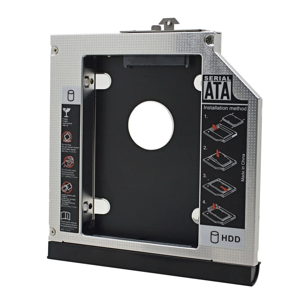 Алюминий 2nd HDD Caddy 12 7 мм SATA 3 0 двойной светодиодный чехол для SSD корпус HP Compaq 6530B 6535B