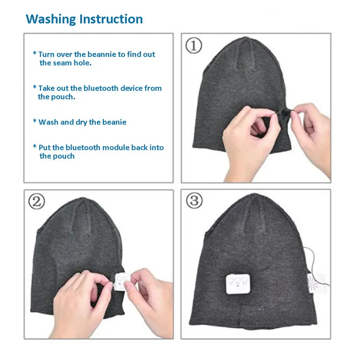 Bluetooth Beanie стерео наушники беспроводные Handsfree Skullies вязаная шапка зима спортивные головные уборы моющиеся кепки наушники Музыка Аудио
