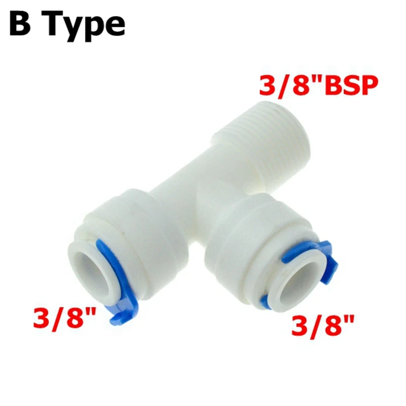 RO 3-ходовая тройник быстрого соединения воды 1/4 &quot3/8&quot OD соединение шланга 3/8 &quotBSP