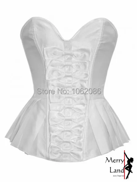 Women Green White Red Purple Sexy Satin Overbust Corsets Bow Bustiers Lingerie Underwear Sleepwear M1787 Free Shipping | Женская одежда