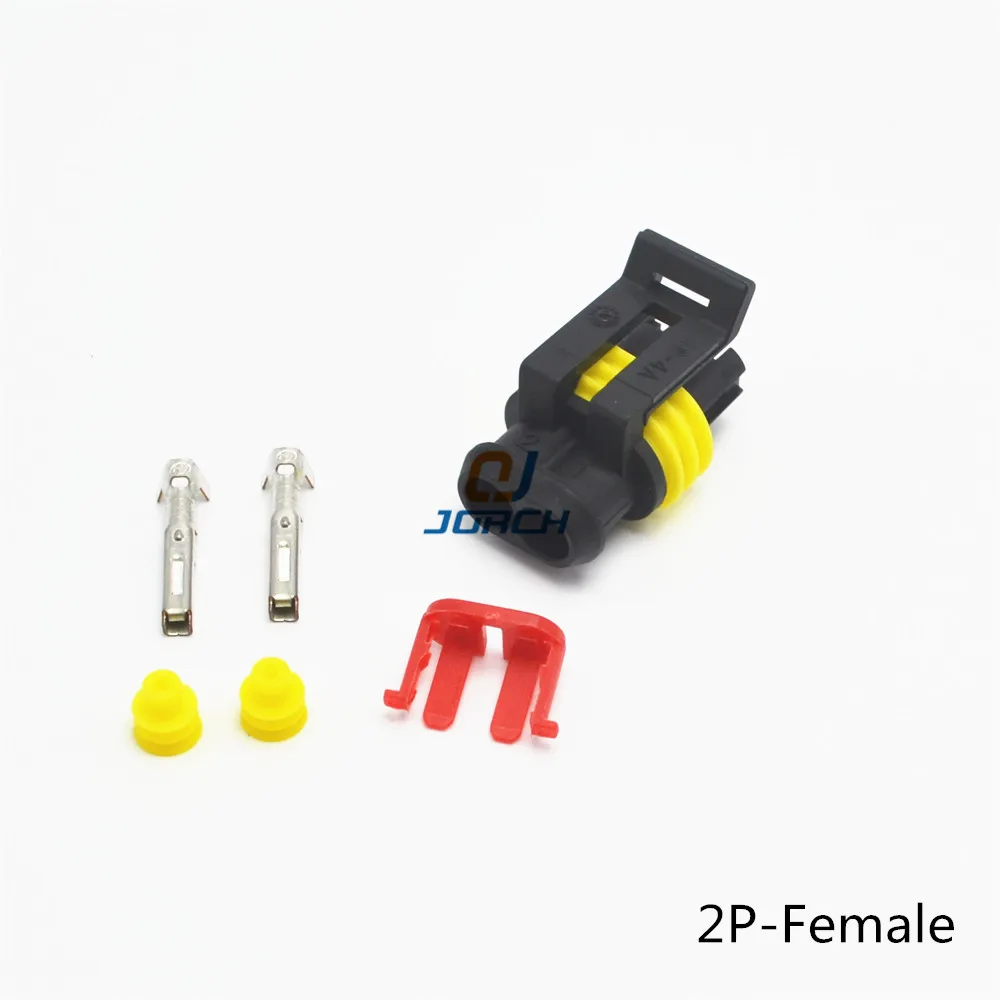 10 комплектов 2 контактный водонепроницаемый разъем гнездовой superseal TE AMP