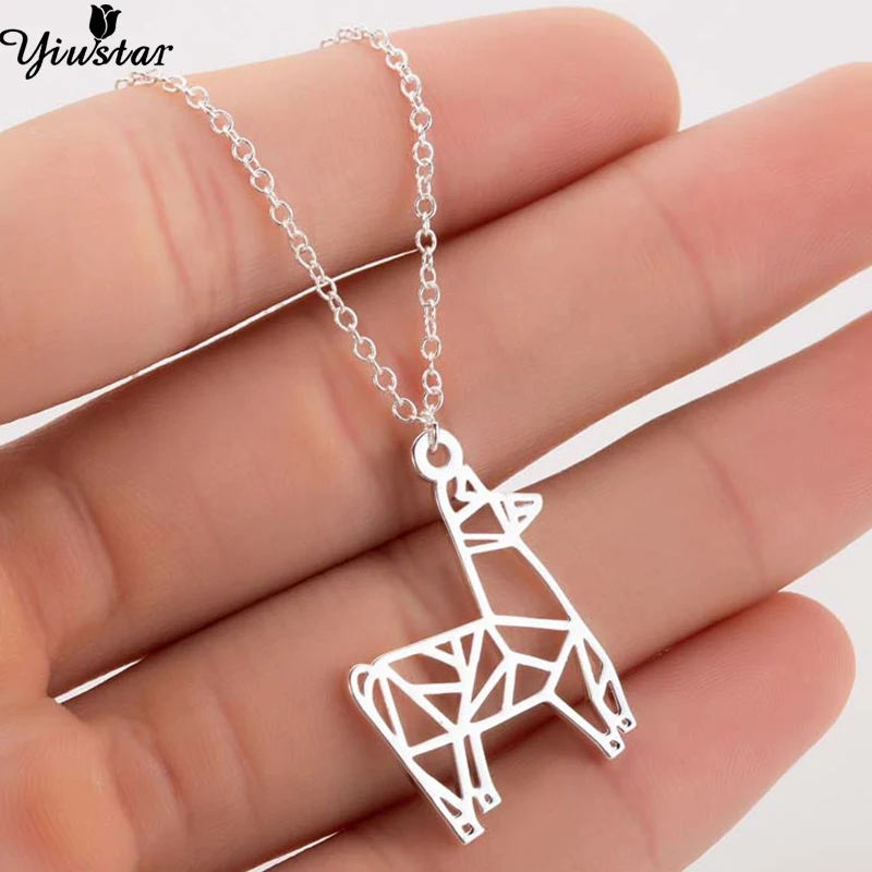 Yiustar геометрическое ожерелье с оленем рождественское женское мультяшное