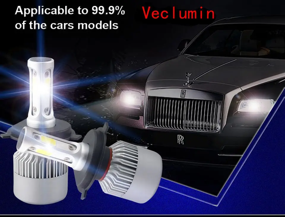 

2Pcs H7 LED Turbo H4 Car Headlight Bulb COB H11/H8/H9 H1 H3 9005/HB3 9006/HB4 Hir2 H27 8000LM 6500K 12V 24V Auto Voiture