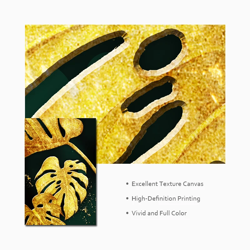 Golden Leaf Wall Art Canvas Painting Posters and Prints Nordic Decoration Home Decorative Pictures for Living Room Decor | Дом и сад