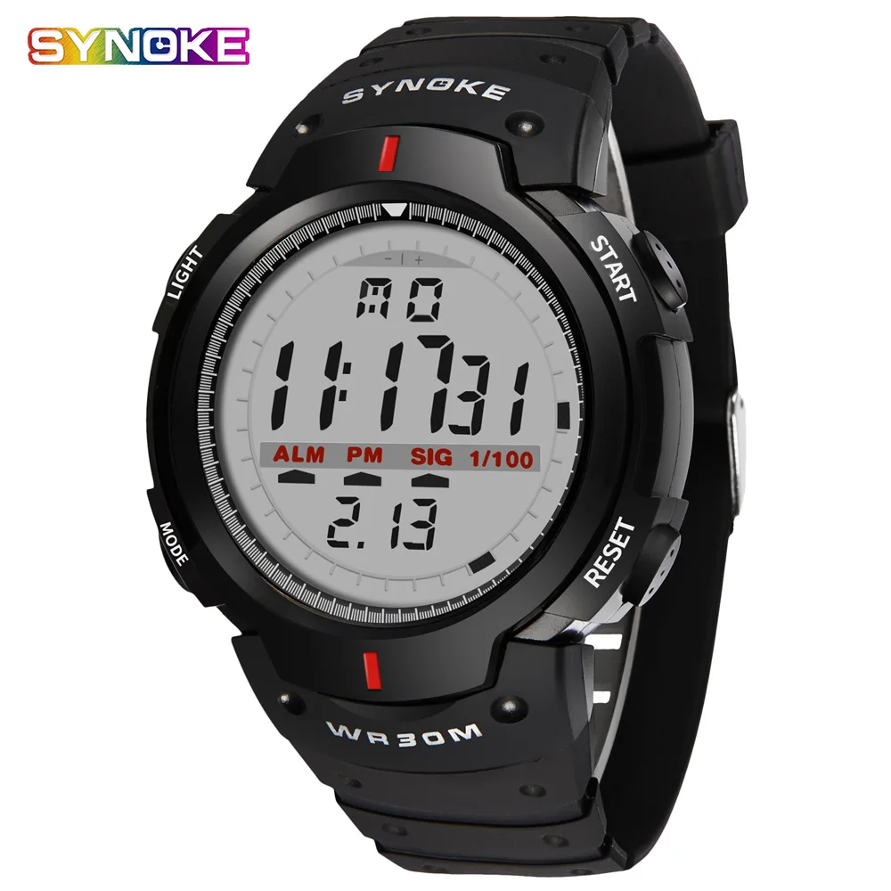 Black sports watches Оригинальные мужские часы PU цифровой будильник Дата часы Электронный Открытый водонепроницаемый светодиодный спортивные часы для мужчин повседневные часы Секундомер - Цвет: Black sports watches