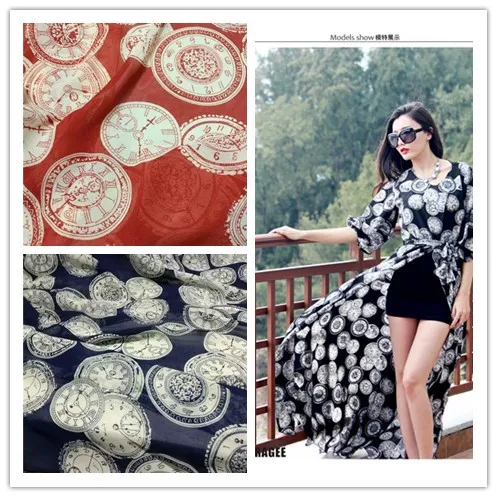 Красные синие часы с принтом Одежда из шифоновой ткани Приморский летний мыс