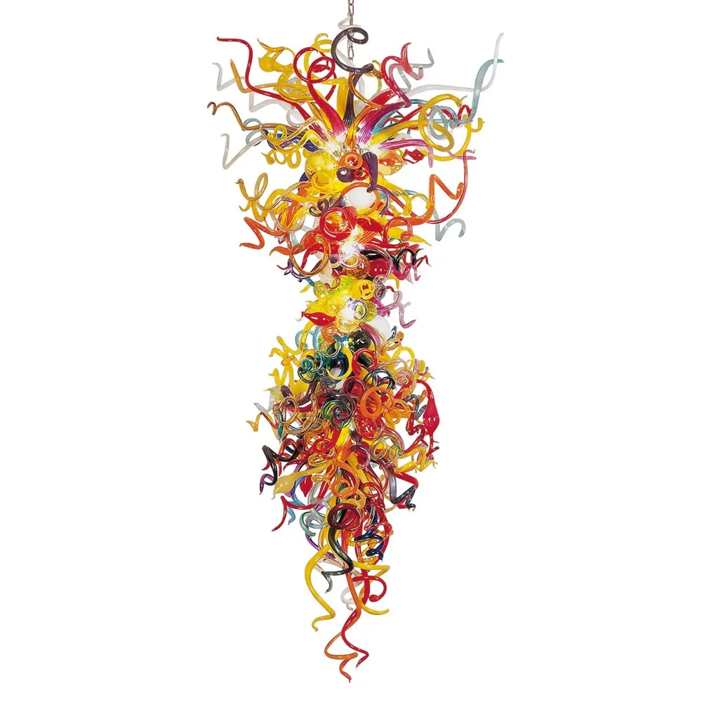 

Brilliant Tropical Lamps Multi-yellow LED handmade Blown Glass Chandelier Lighting Chihuly Chandeliers